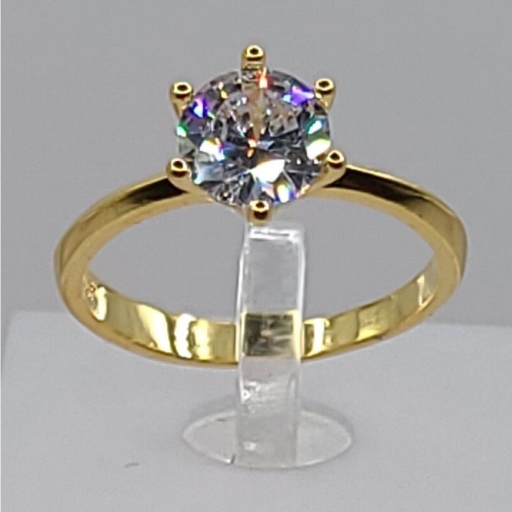 18 KRGP gold engagement ring with a 2.4 carat stone test positive moissanite